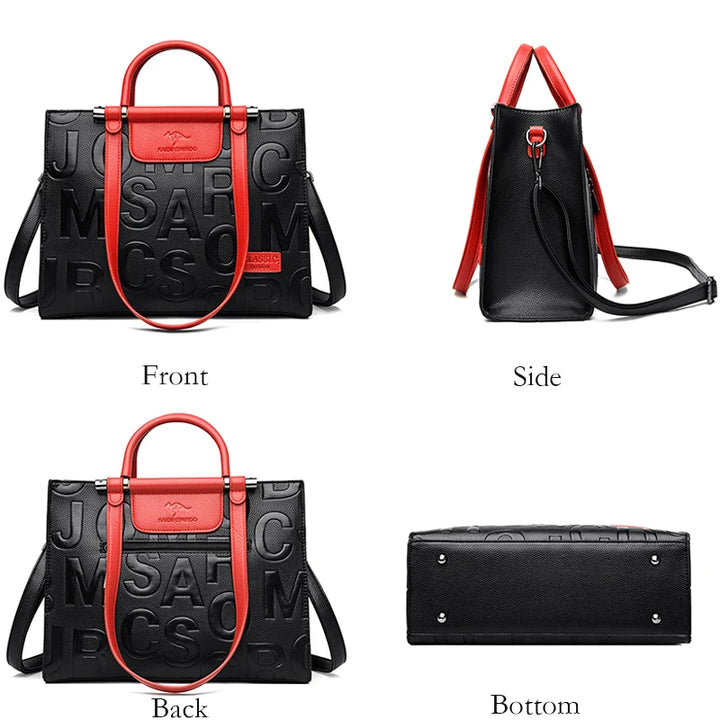 PU Leather Color Matching Shoulder Bag