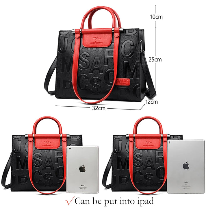 PU Leather Color Matching Shoulder Bag