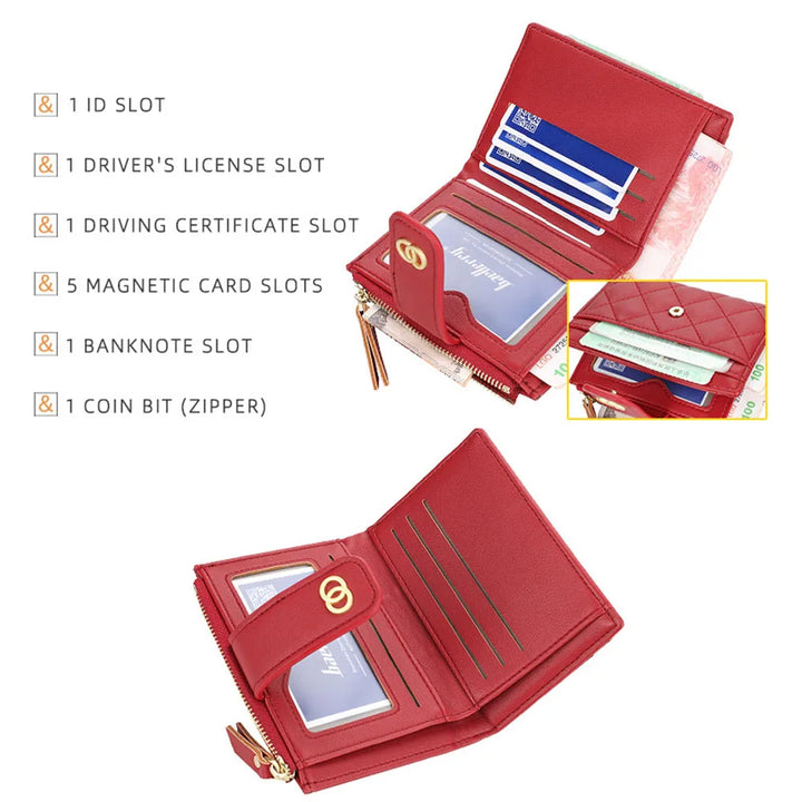 PU Leather Short Card Holder Wallet