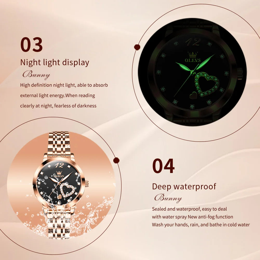 Luminous Stainless Steel Watches