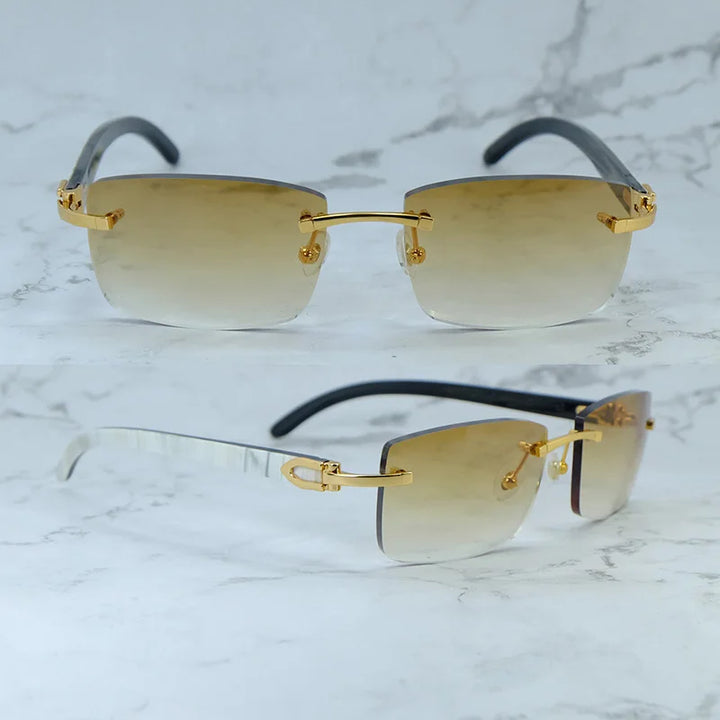 Rimless Square Buffs Vintage Sunglasses