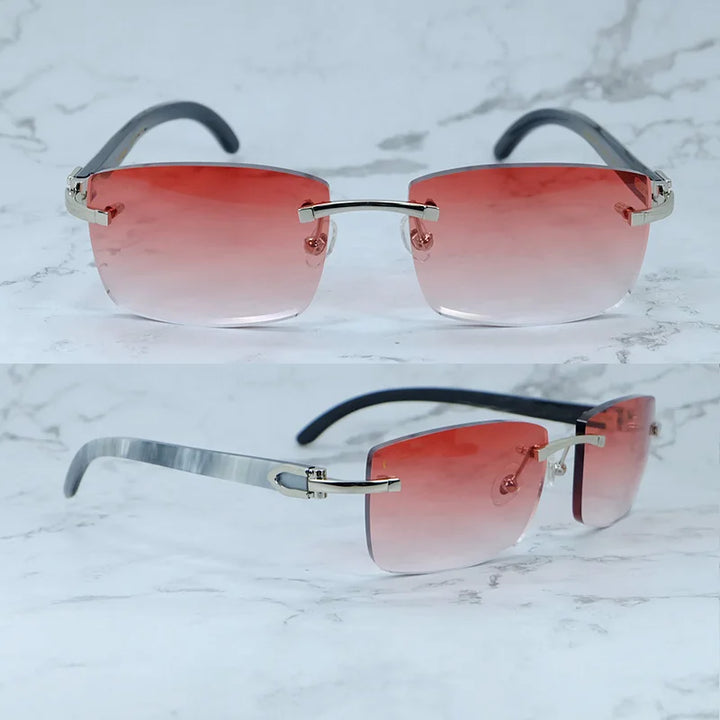 Rimless Square Buffs Vintage Sunglasses