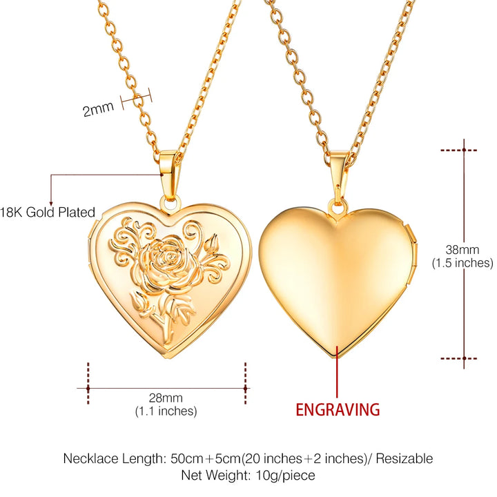 Openable Heart Locket Necklace
