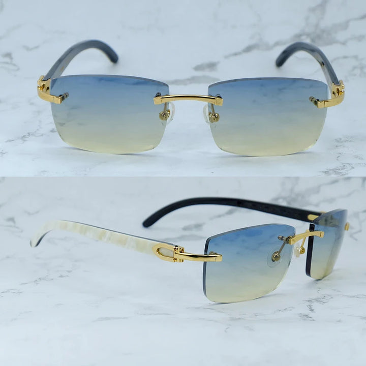 Rimless Square Buffs Vintage Sunglasses