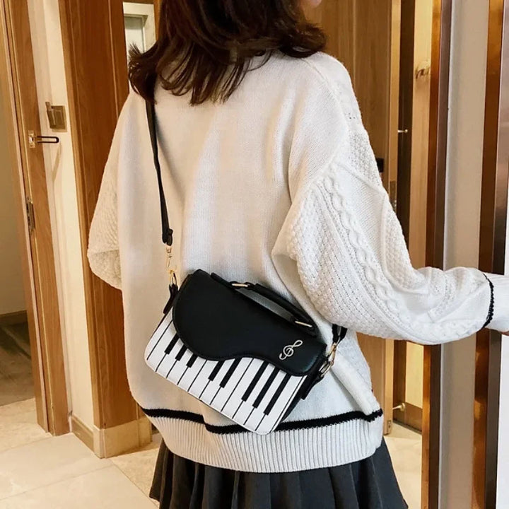 Piano notes small satchel handbag