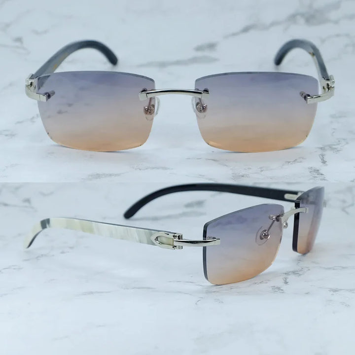 Rimless Square Buffs Vintage Sunglasses