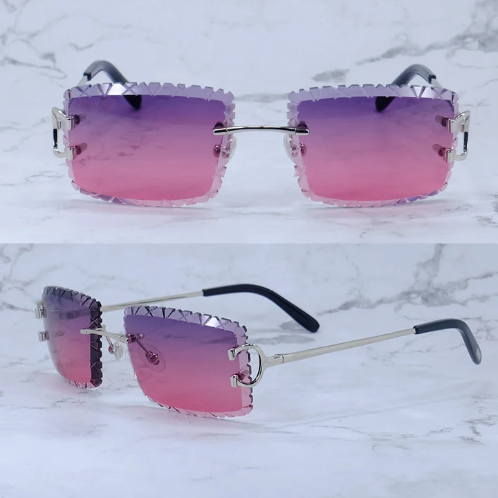 Diamond Cut Rimless Sunglasses