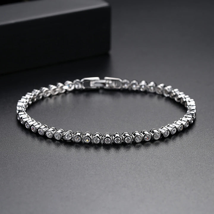 Tennis Bracelet Round Clear CZ Beads