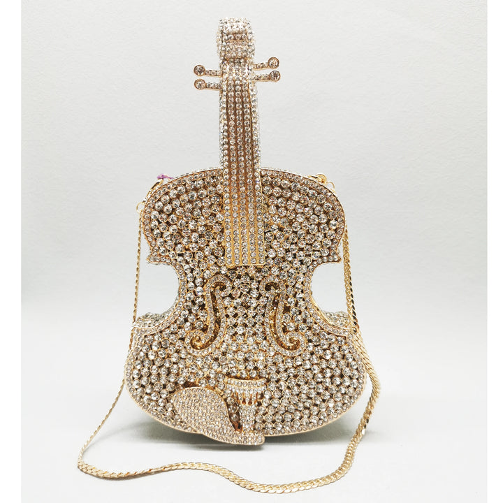 Violin Crystal Clutch Purse