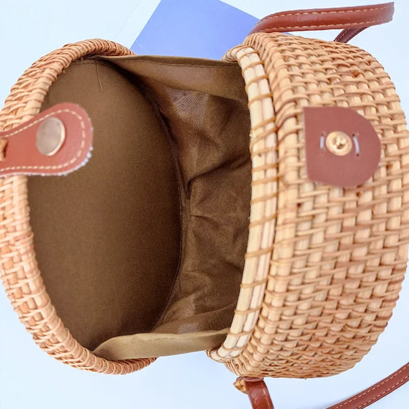 Square Round Straw Handbags