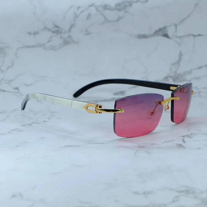 Rimless Square Buffs Vintage Sunglasses