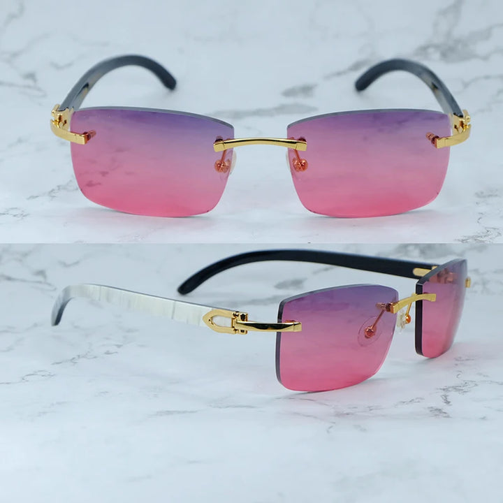 Rimless Square Buffs Vintage Sunglasses