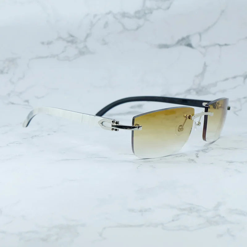 Rimless Square Buffs Vintage Sunglasses