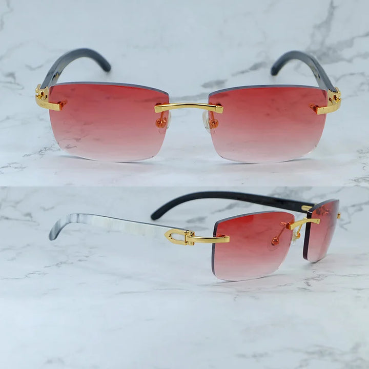 Rimless Square Buffs Vintage Sunglasses