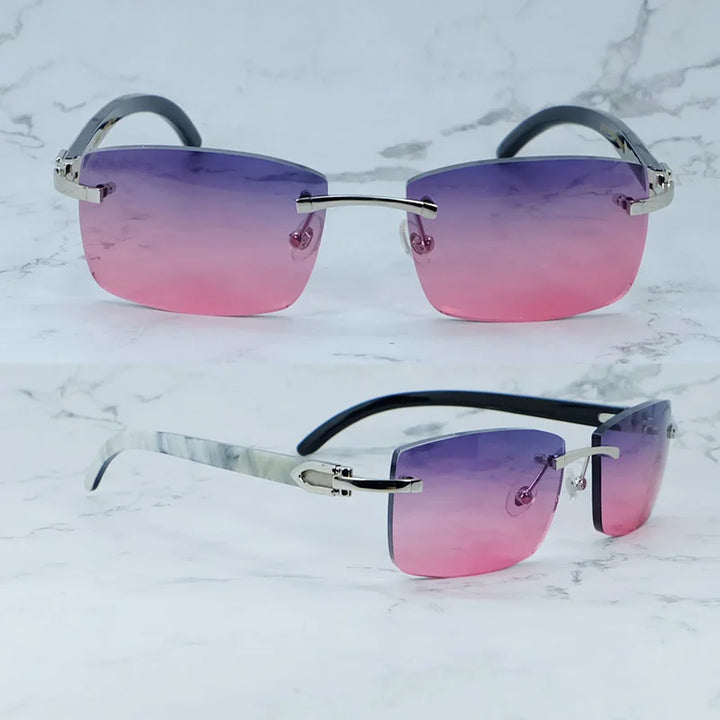 Rimless Square Buffs Vintage Sunglasses