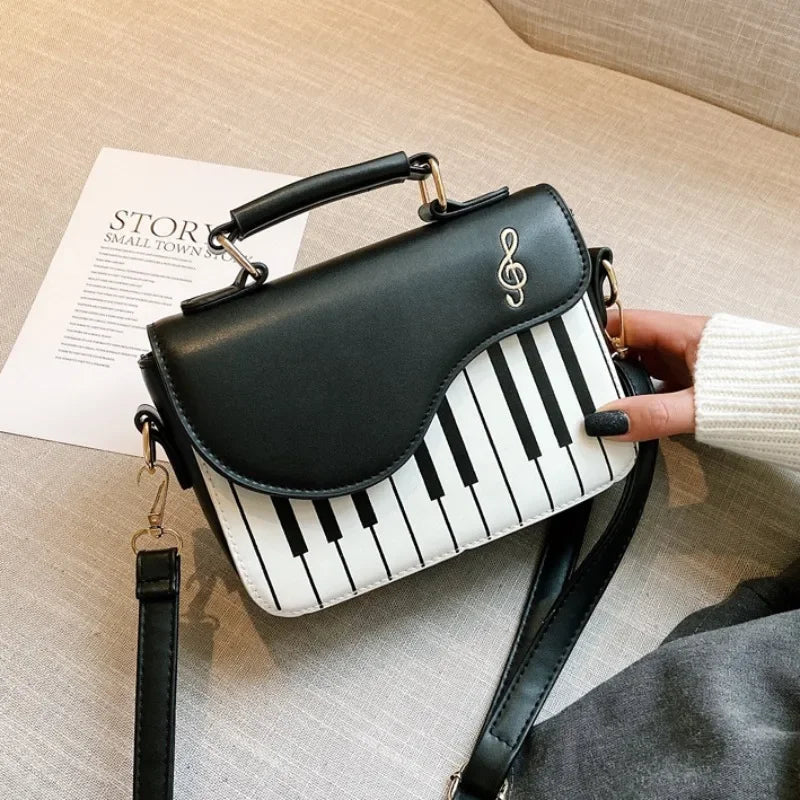 Piano notes small satchel handbag