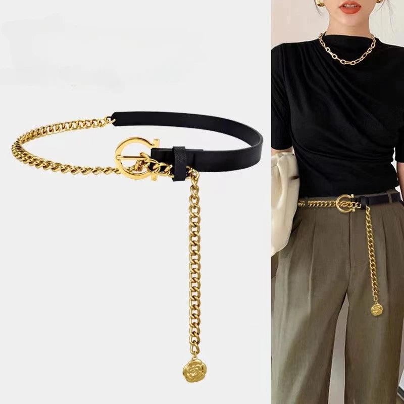 Gold Chain Belt Waist Punk Belts