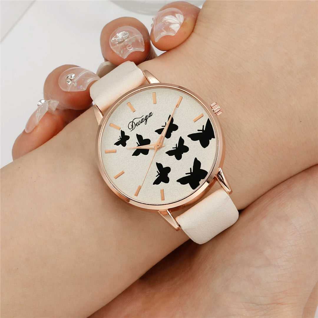 5pcs Set Leather Band Watch