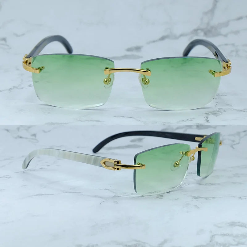 Rimless Square Buffs Vintage Sunglasses