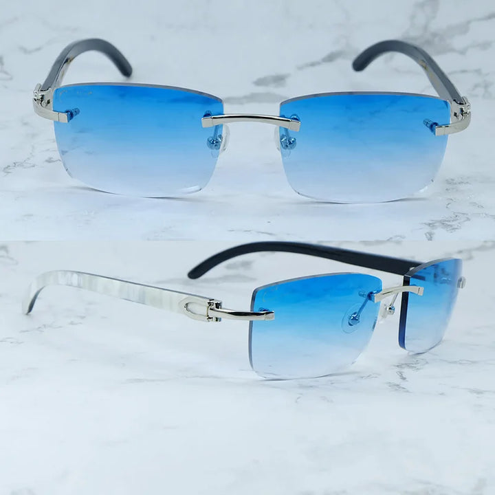 Rimless Square Buffs Vintage Sunglasses