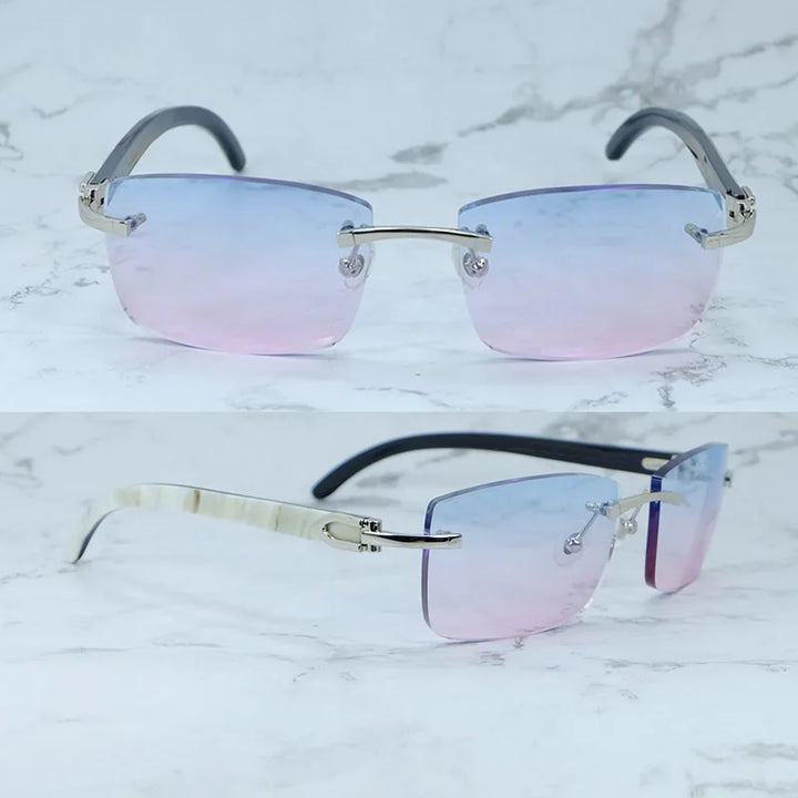 Rimless Square Buffs Vintage Sunglasses