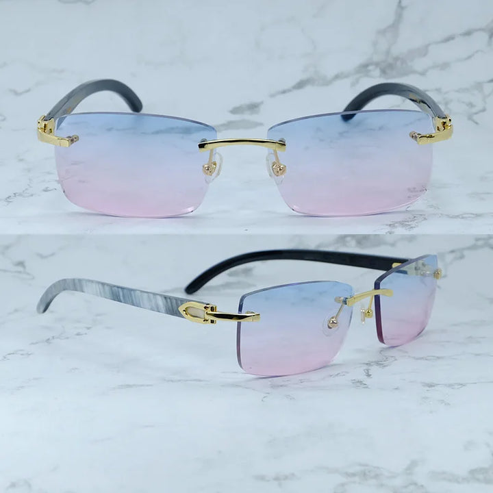 Rimless Square Buffs Vintage Sunglasses