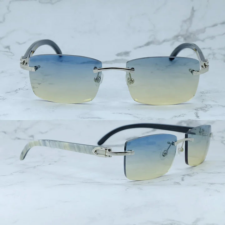 Rimless Square Buffs Vintage Sunglasses