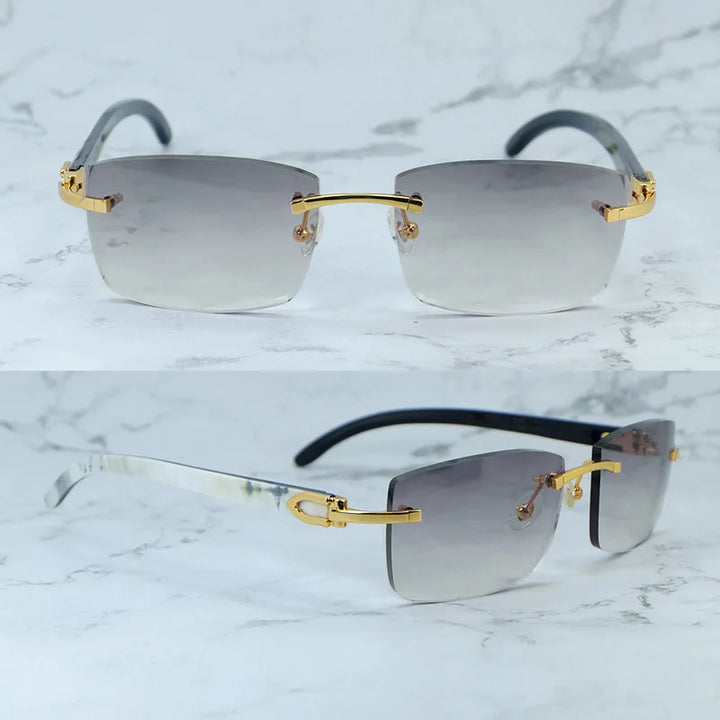 Rimless Square Buffs Vintage Sunglasses