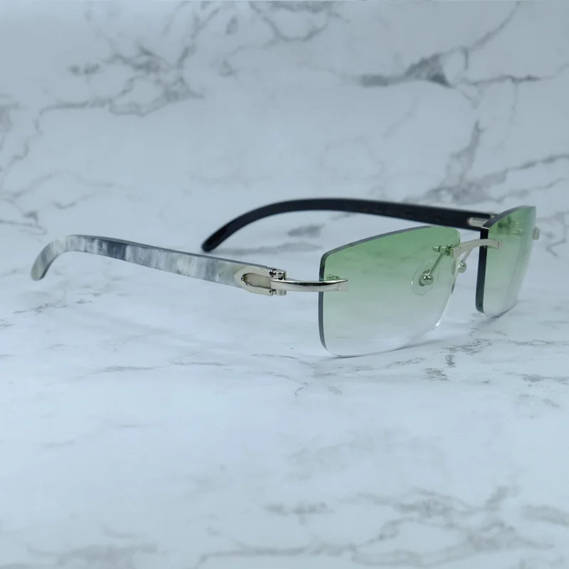 Rimless Square Buffs Vintage Sunglasses