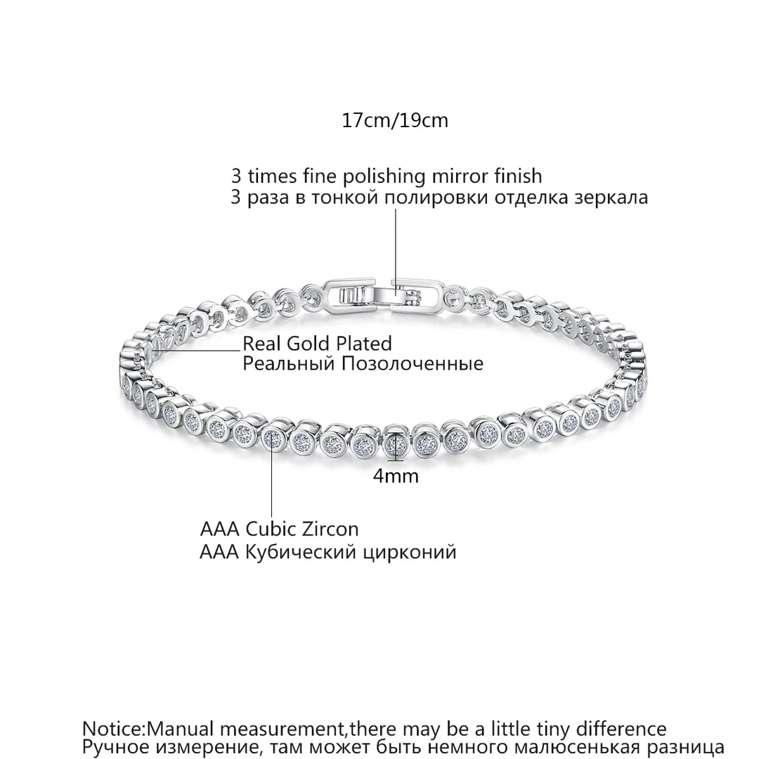 Tennis Bracelet Round Clear CZ Beads